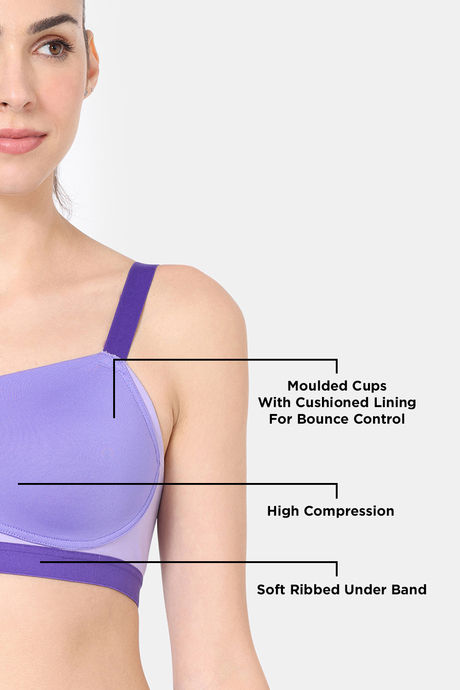 Zelocity High Impact Quick Dry Sports Bra - Aster Purple — image 6